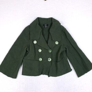 IDM New York Cropped Peacoat Jacket XL Green